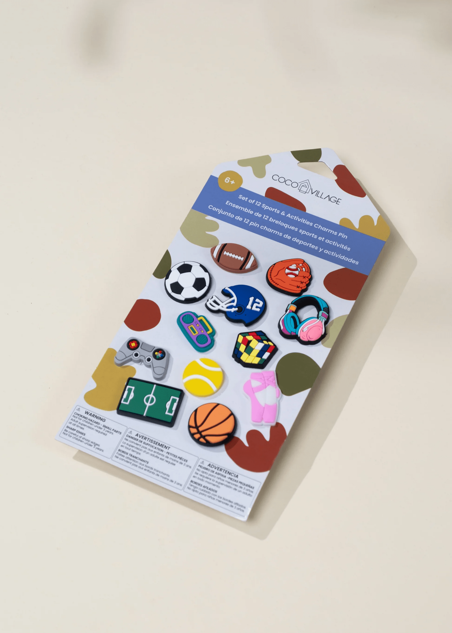 Coco Village Set of 12 Sports & Activities Charms Pin Bag - Image 8