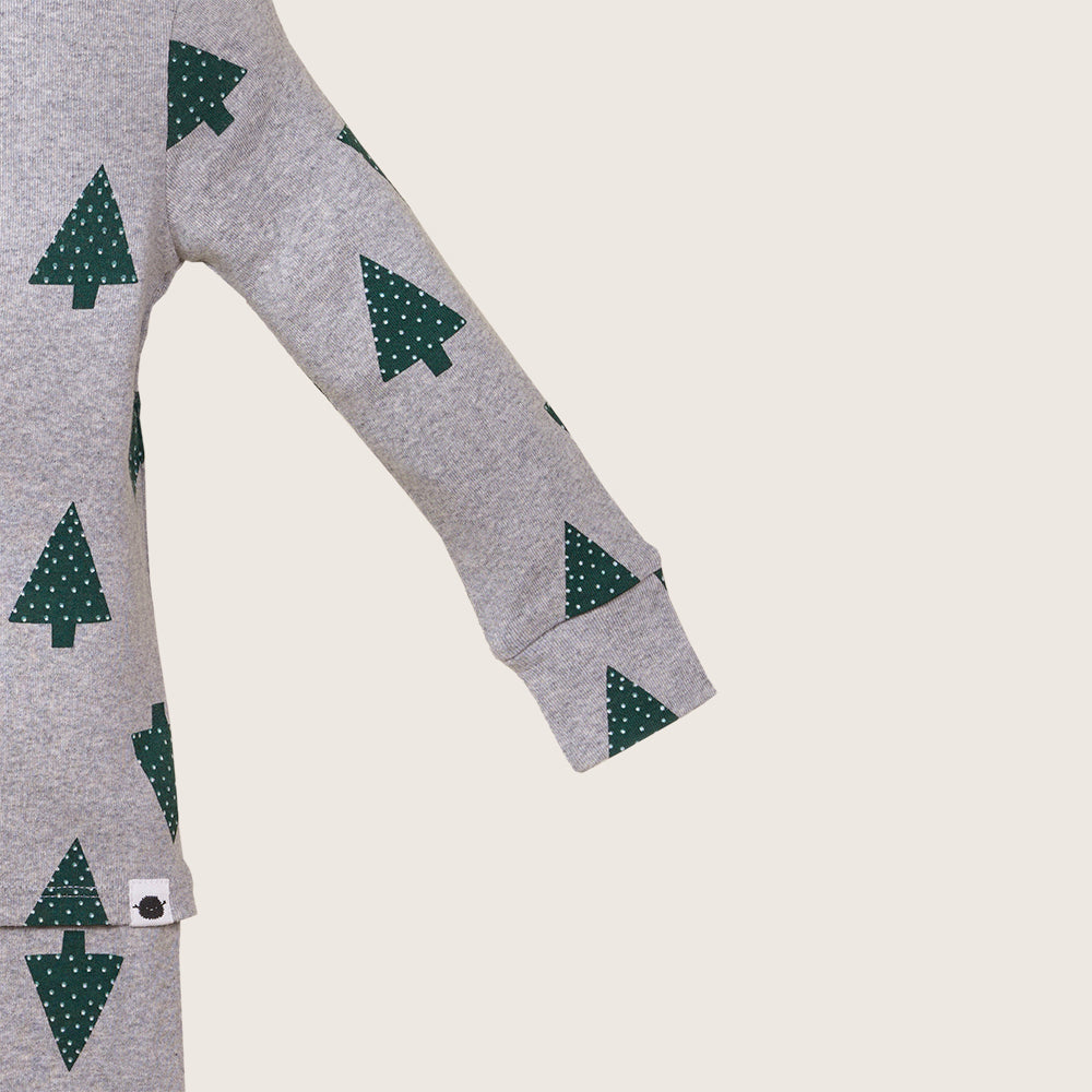 rise little earthling Holiday Sleep Set TGHSL00 - Grey Christmas Tree / 6y - Image 2