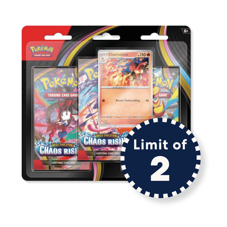 Pokemon Pokémon TCG: Mega Evolution Chaos Rising Three-Booster Blister I Limit 2 per customer Toy
