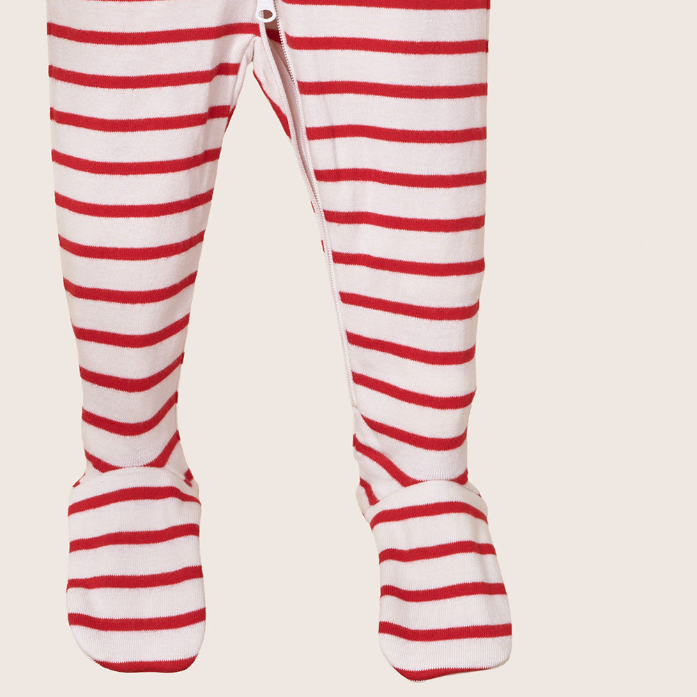 rise little earthling Holiday Sleeper BUHSL00 - Red Stripe / 6-9m - Image 14