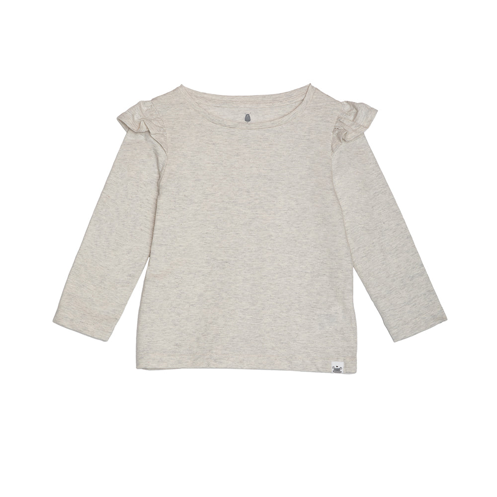 rise little earthling Long Sleeve Ruffle T-Shirt TGFKT20 - Dusty Cedar / 12-18m - Image 3