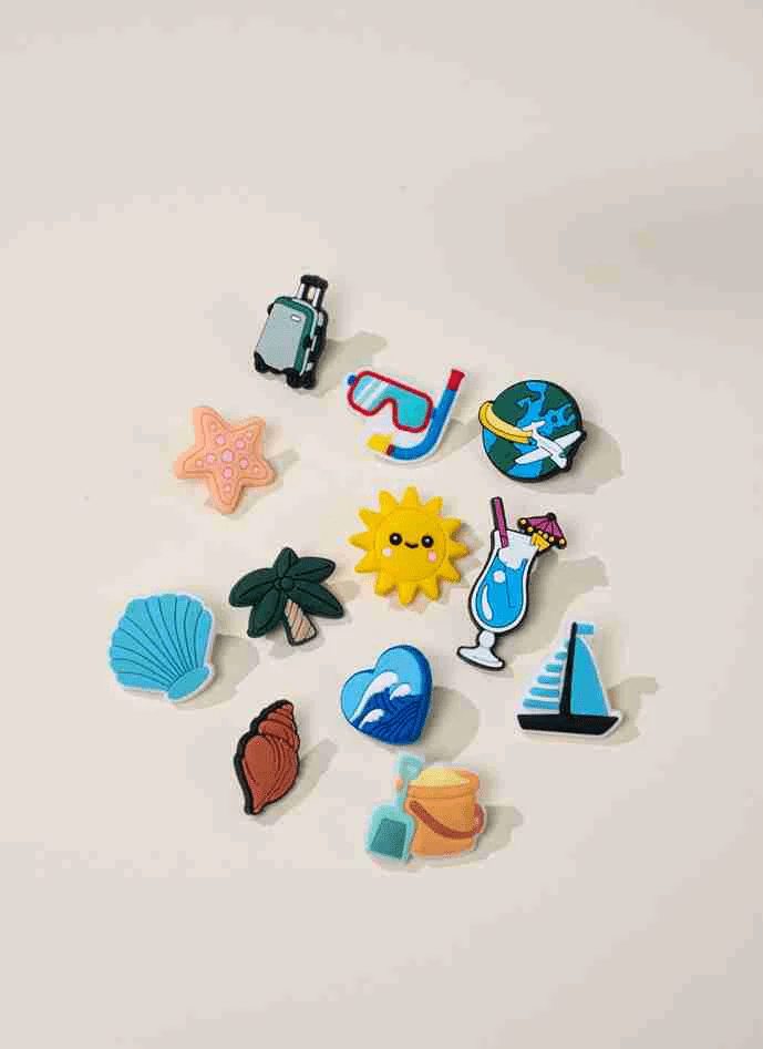 Coco Village Set of 12 Holiday Charms Pin Bag