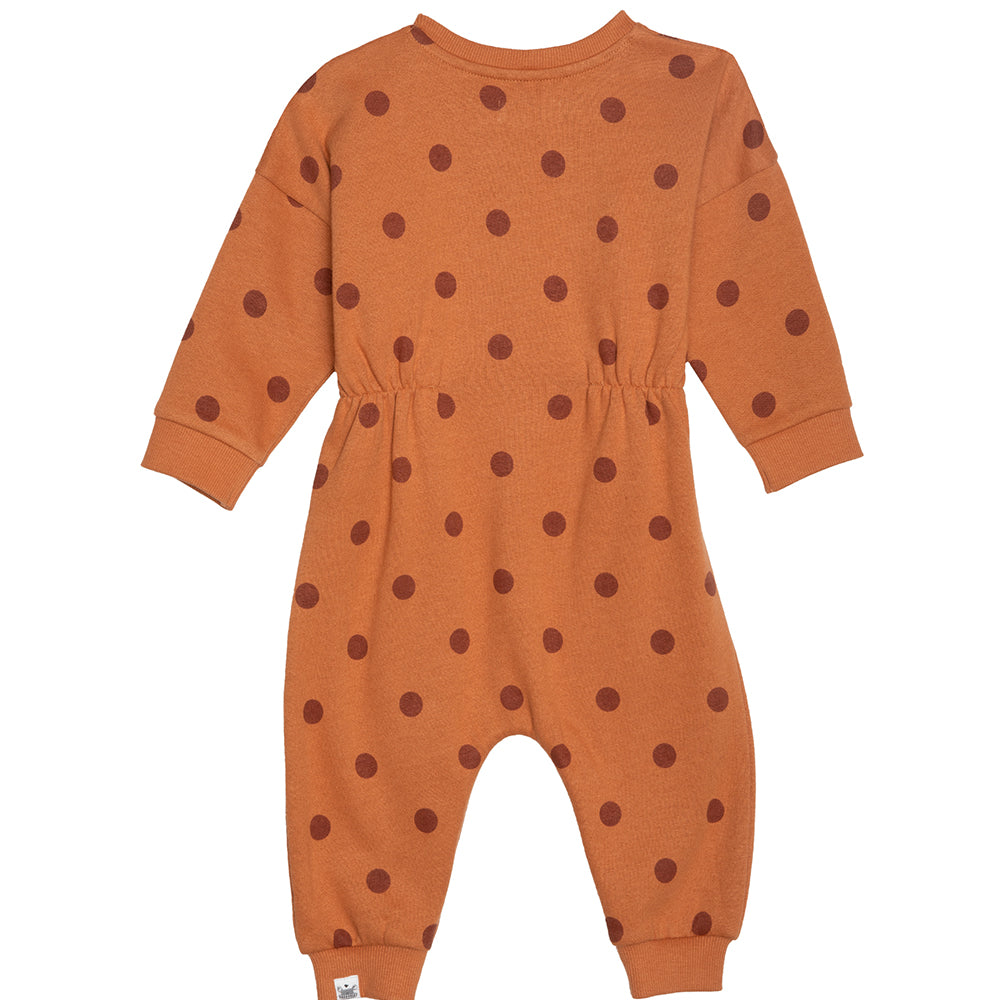 rise little earthling Fleece Romper BGFRP04 - Hazel Dots / 6-9m - Image 2