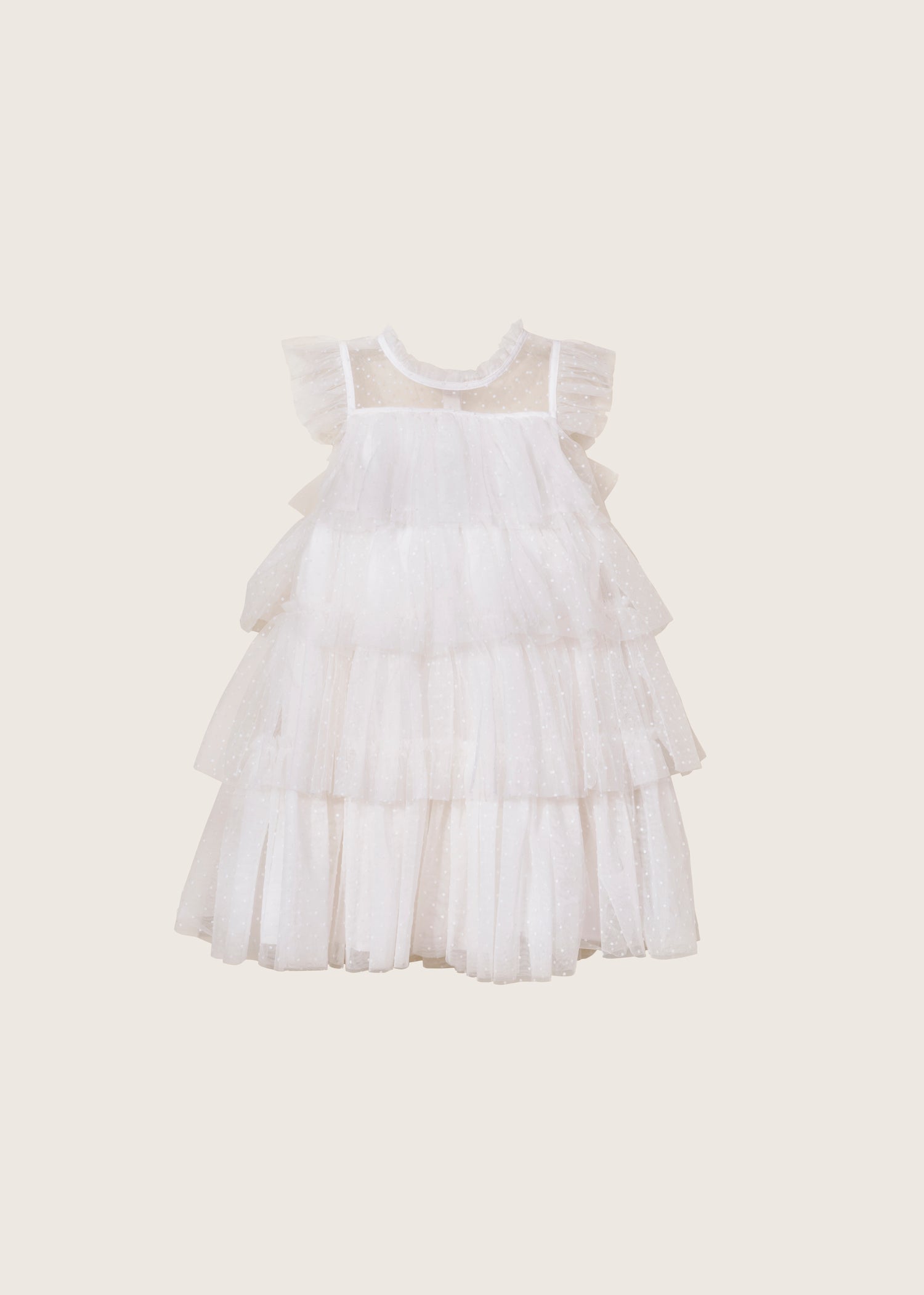 rise little earthling Tiered Dress TGHDR48 - White / 5-6y