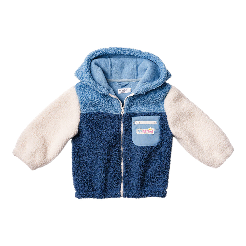 Ms. Rachel Fuzzy Colourblock Jacket - Pink Colourblock / 18-24m - Image 4