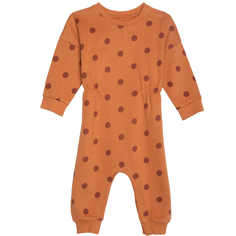rise little earthling Fleece Romper BGFRP04 - Hazel Dots / 6-9m