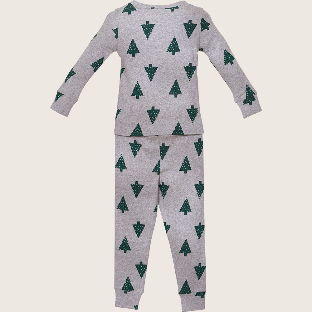 rise little earthling Holiday Sleep Set TGHSL00 - Grey Christmas Tree / 6y - Image 3